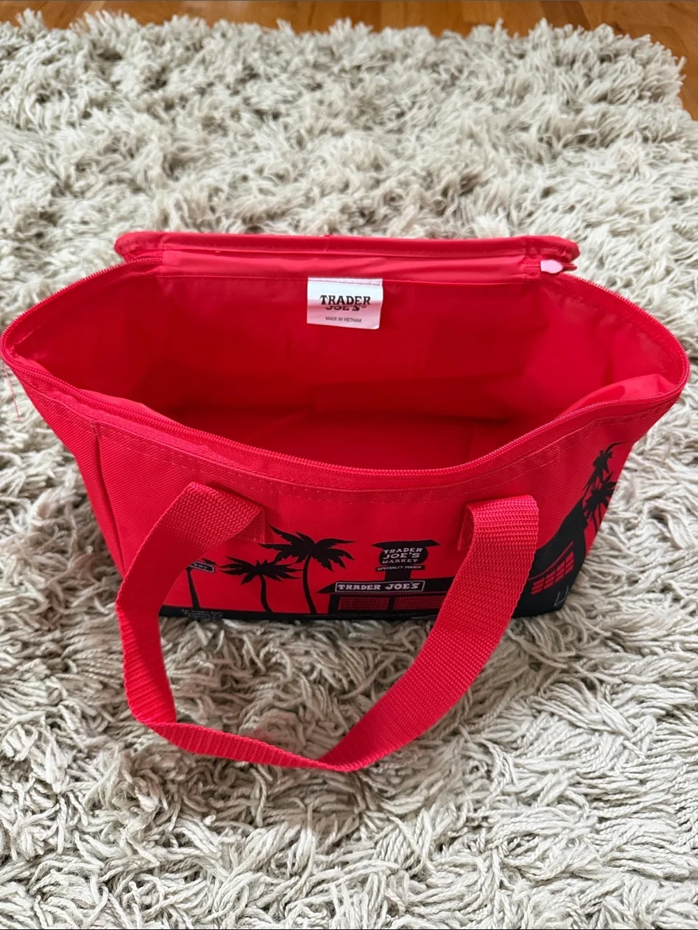 Trader Joe's Mini Red Insulated Cooler Bag with Carry Handles